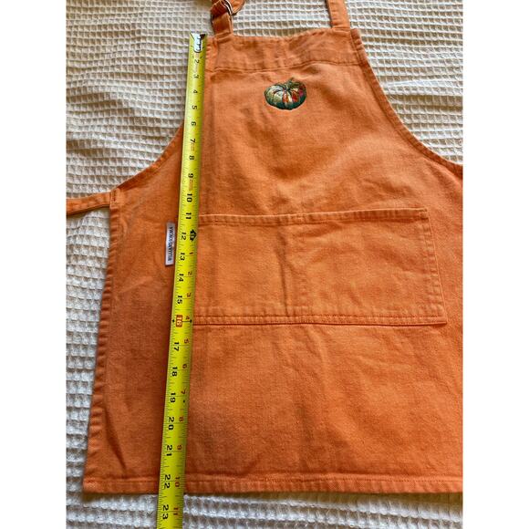 Williams Sonoma Children’s Fall Pumpkin Embroidered Orange Apron - Picture 9 of 10